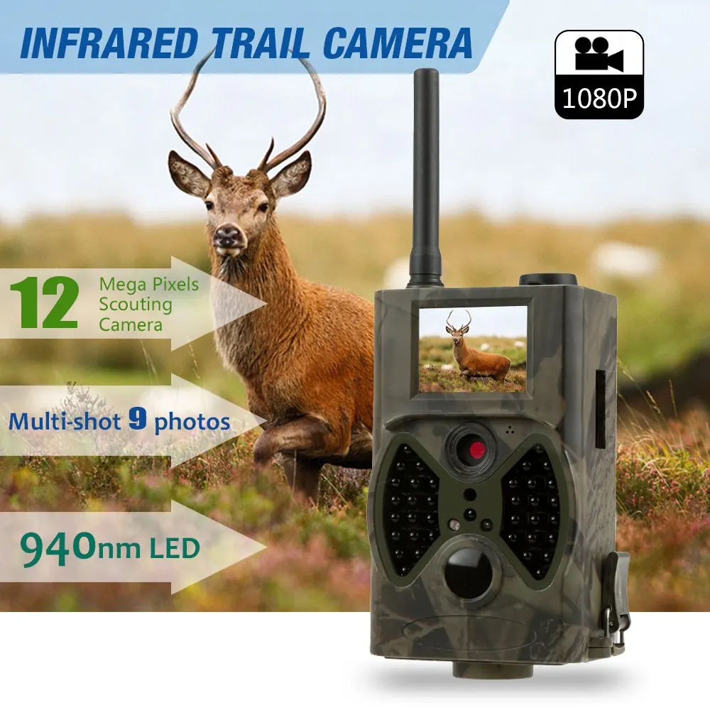 

940NM Scouting Hunting Camera New HD 1080P GPRS MMS SMS Digital Infrared Trail Camera LCD IR Hunter Cam +Wireless Remote Control