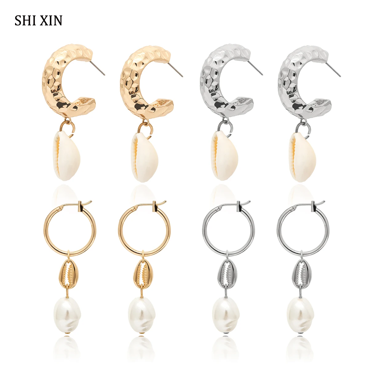 SHIXIN Women's Sea Shell Earing Fashion Jewelry 2019 Korean Earring for Women Luxury with Pearl Pendant Drop Earring Female Gift
SHIXIN Women's Sea Shell Earing Fashion Jewelry 2019 Korean Earring for Women Luxury with Pearl Pendant Drop Earring Female Gift