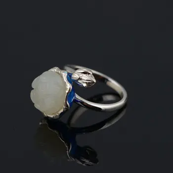 FNJ 925 Silver Jade Ring for Women Jewelry Hetian Stone New Fine 100% Pure S925 Sterling Silver Flower Ring Adjustable Size
FNJ 925 Silver Jade Ring for Women Jewelry Hetian Stone New Fine 100% Pure S925 Sterling Silver Flower Ring Adjustable Size