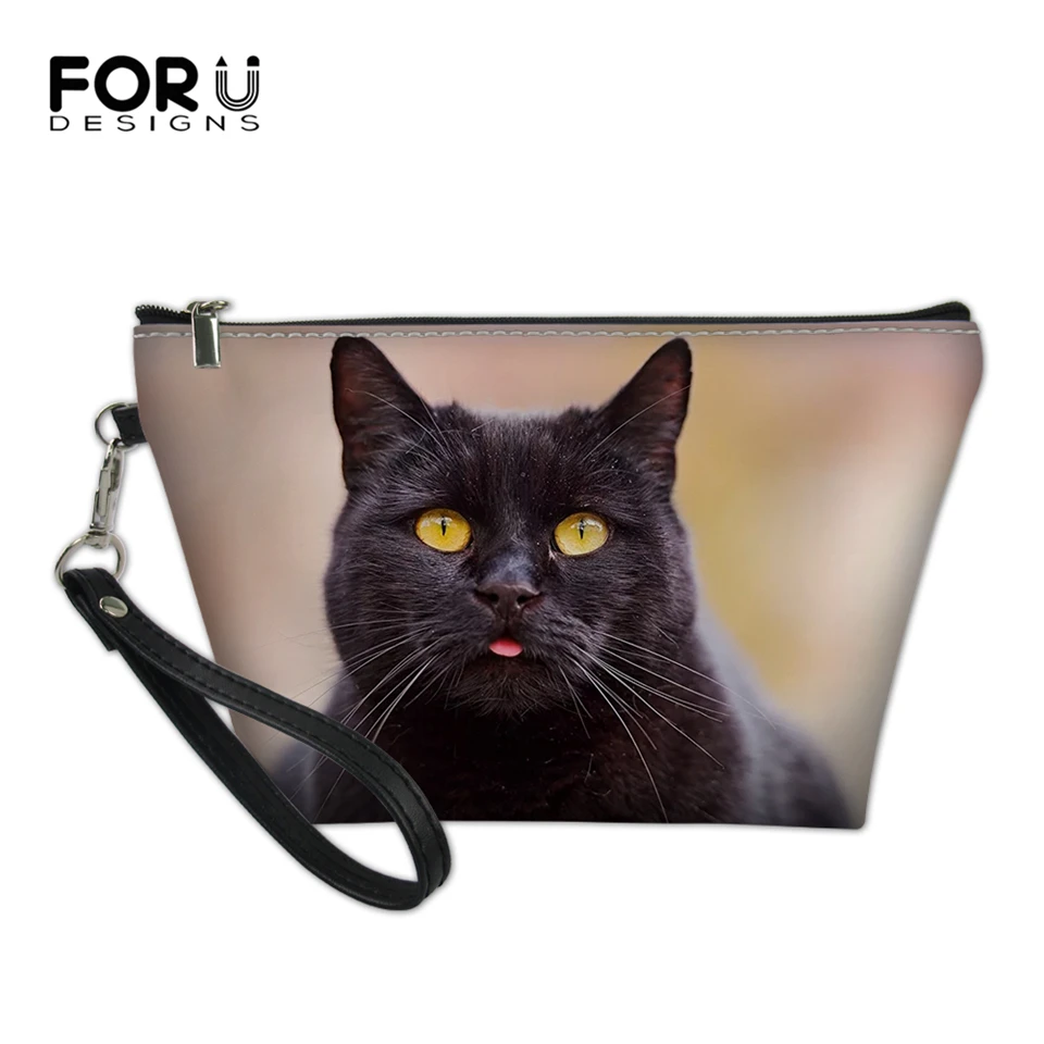 FORUDESIGNS Women Cosmetic Bags Girls Make Up Bags Black Cats Print Pattern Lady Travel Bags Kawaii PU Leather Toiletry Pouches
FORUDESIGNS Women Cosmetic Bags Girls Make Up Bags Black Cats Print Pattern Lady Travel Bags Kawaii PU Leather Toiletry Pouches