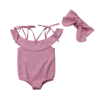2PCS Newborn Kids Baby Girl Off Shoulder Strap Romper Jumpsuit Headband Sunsuit Stripes Clothes Summer
2PCS Newborn Kids Baby Girl Off Shoulder Strap Romper Jumpsuit Headband Sunsuit Stripes Clothes Summer