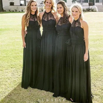 Black Chiffon Bridesmaid Dresses 2019 Halter A Line Floor Length Long Wedding Party Gown Custom Made Cheap Maid Of Honor Dress
Black Chiffon Bridesmaid Dresses 2019 Halter A Line Floor Length Long Wedding Party Gown Custom Made Cheap Maid Of Honor Dress