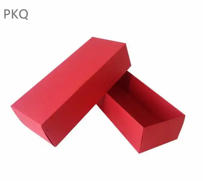 10pcs diy paper box with lid white/black/red/kraft paper gift