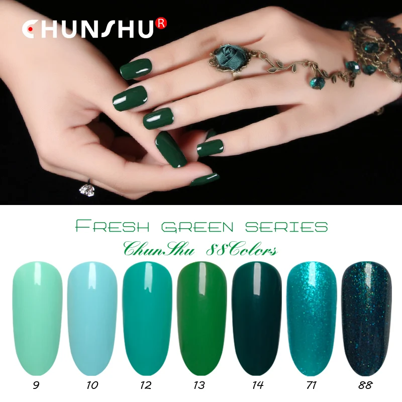 CHUNSHU 2019 New Green Series UV Gel Polish 88Colors LED Lacquer Nails Polish Soak Off Semi permanent gel varnishes Of Art DIY
CHUNSHU 2019 New Green Series UV Gel Polish 88Colors LED Lacquer Nails Polish Soak Off Semi permanent gel varnishes Of Art DIY