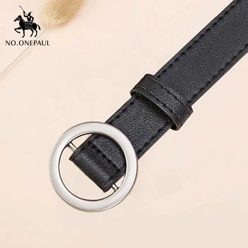 NO.ONEPAUL Women's soft belt latest round neck buckle casual leather belt alloy pin buckle cute retro ladies show waist narrow 
NO.ONEPAUL Women's soft belt latest round neck buckle casual leather belt alloy pin buckle cute retro ladies show waist narrow