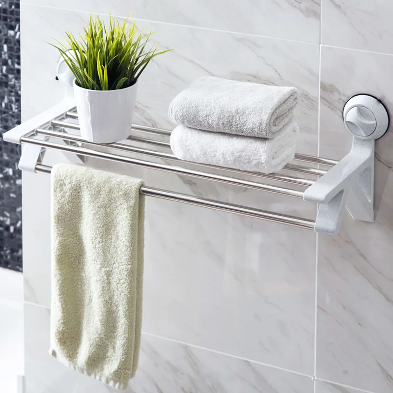 Suction Wall Towel Frame TOILET Avoid Punch Sucker Luggage Carrier Shower Room Hanging Bath Toilets Accept The Shelf |