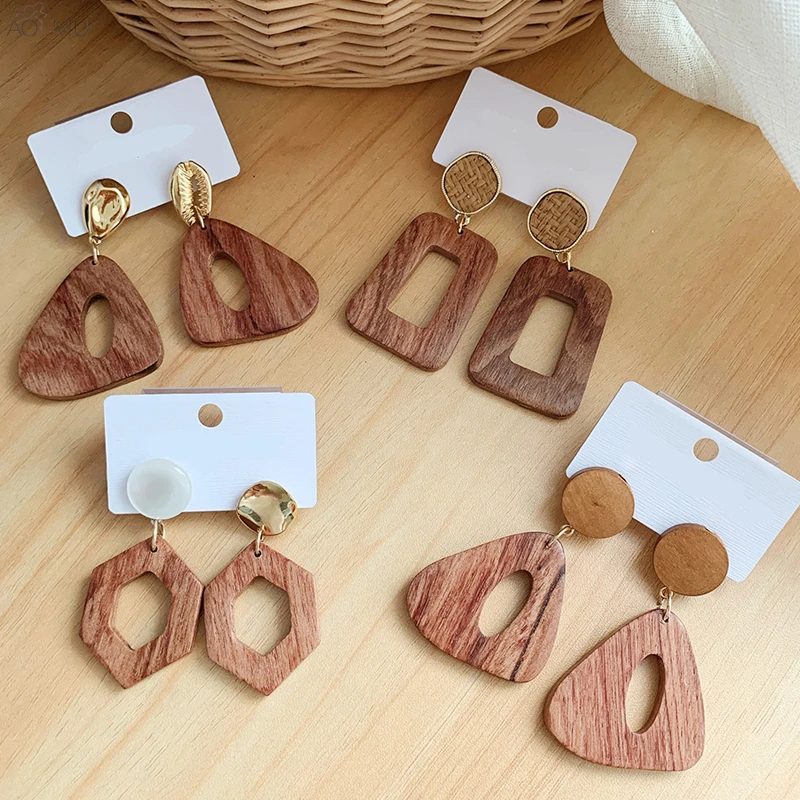 AOMU 2019 Retro Metal Acrylic Pendant Splice Wooden Geometric Square Oval Waterdrop Triangle Big Drop Dangle Earrings For Women
AOMU 2019 Retro Metal Acrylic Pendant Splice Wooden Geometric Square Oval Waterdrop Triangle Big Drop Dangle Earrings For Women