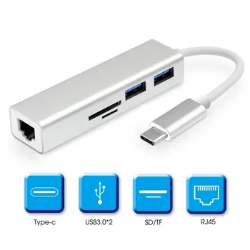 USB C Hub Type C to USB 3.0 SD/TF Card Reader RJ45 10/100/1000 Gigabit Ethernet Network Adapter Cable
USB C Hub Type C to USB 3.0 SD/TF Card Reader RJ45 10/100/1000 Gigabit Ethernet Network Adapter Cable