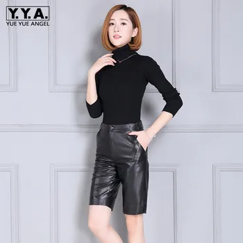 Genuine Leather Slim Fit High Waist Office Knee Length Shorts Women New OL Fashion Black Zip Shorts Femme Plus Size 4XL
Genuine Leather Slim Fit High Waist Office Knee Length Shorts Women New OL Fashion Black Zip Shorts Femme Plus Size 4XL