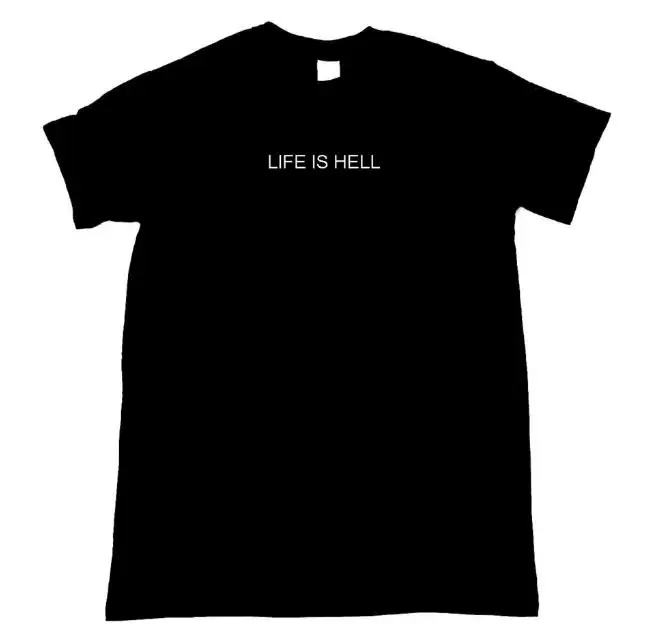 Женская хлопковая футболка life is hell с принтом Повседневная забавная для женщин