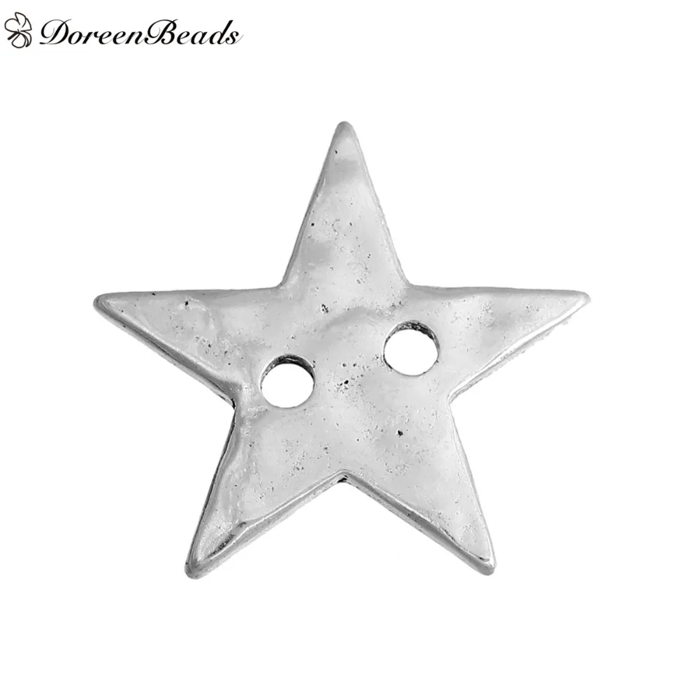 DoreenBeads Zinc Based Alloy Metal Buttons Pentagram Star Antique Silver 2 Holes 21mm x20mm - 20mm x19mm, 5 PCs
DoreenBeads Zinc Based Alloy Metal Buttons Pentagram Star Antique Silver 2 Holes 21mm x20mm - 20mm x19mm, 5 PCs