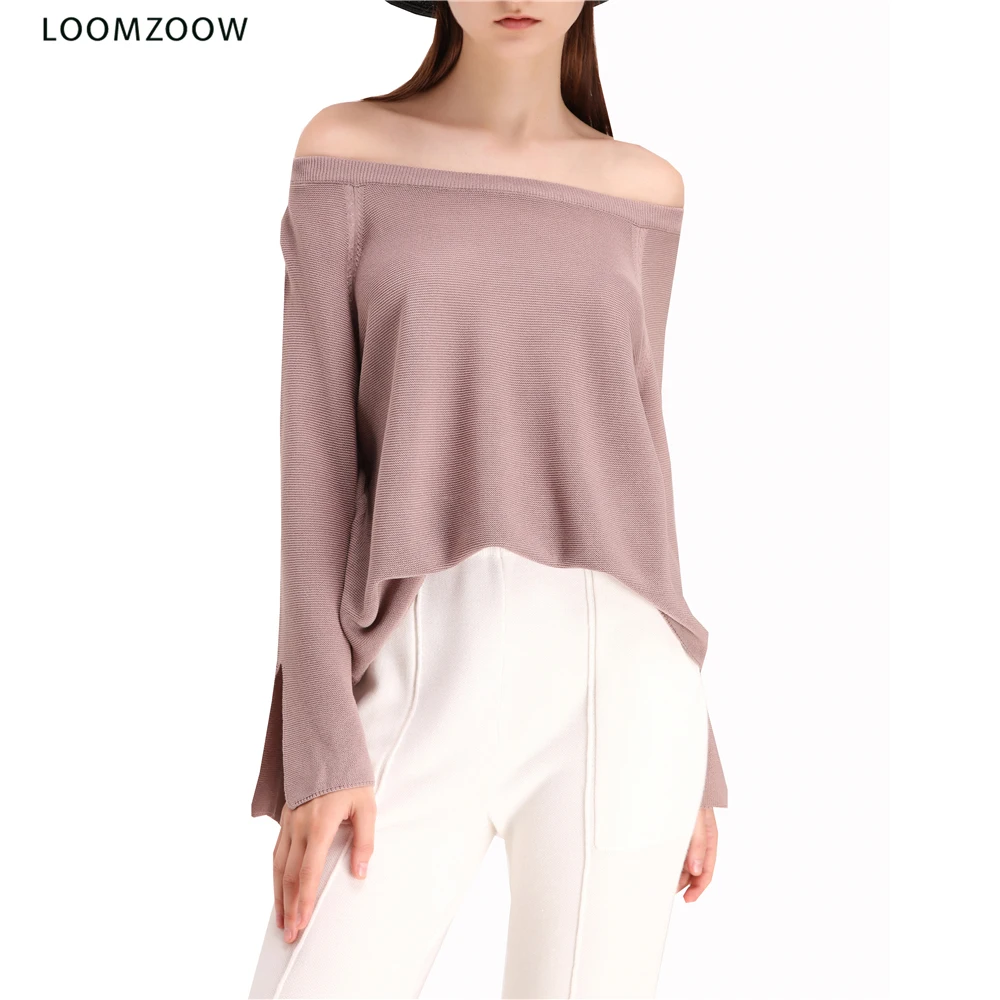 Sexy Off Shoulder Top Women 2018 Slash Neck Elegant Shirt Casual Stretch Flare Sleeve Solid Thin Knitted Tops White Pink Blusas
Sexy Off Shoulder Top Women 2018 Slash Neck Elegant Shirt Casual Stretch Flare Sleeve Solid Thin Knitted Tops White Pink Blusas