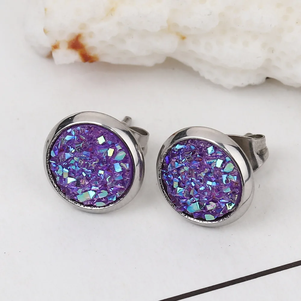 DoreenBeads Stainless Steel Drusy Jewelry Ear Post Stud Earrings Dull Silver Color Round AB Color 10mm( 3/8") Dia. 2 Pairs
DoreenBeads Stainless Steel Drusy Jewelry Ear Post Stud Earrings Dull Silver Color Round AB Color 10mm( 3/8") Dia. 2 Pairs