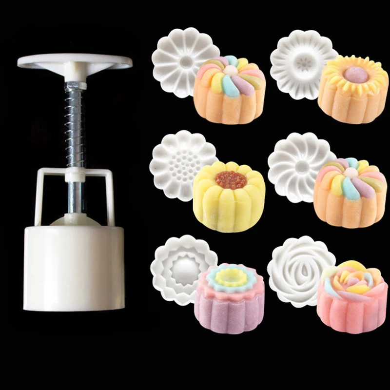 7PCS/Set 3D Moon Cake Mold 1 Hand Press with 6 Flower Shape 50g Mid Autumn Arch Moon Cake Moulds Bread Cookies Maker
7PCS/Set 3D Moon Cake Mold 1 Hand Press with 6 Flower Shape 50g Mid Autumn Arch Moon Cake Moulds Bread Cookies Maker