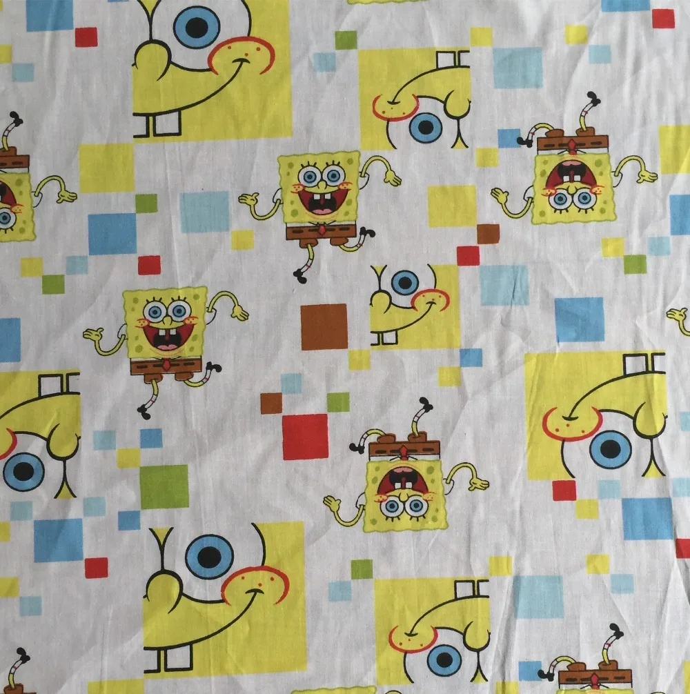 155*100cm baby sponge Bob terylene cotton Fabric DIY Handmade Material Hometextile Patchwork Diy Handmade Craft Bedding
155*100cm baby sponge Bob terylene cotton Fabric DIY Handmade Material Hometextile Patchwork Diy Handmade Craft Bedding