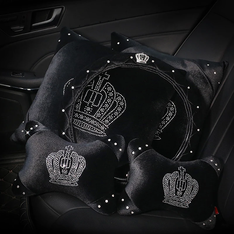 Crystal Crown Plush Car Seat Interior Accessories Steering Wheel Covers Headrest Neck Handbrake Gear Shift Cover
Crystal Crown Plush Car Seat Interior Accessories Steering Wheel Covers Headrest Neck Handbrake Gear Shift Cover