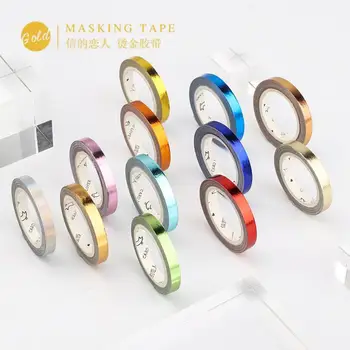 5mm*5m 12 Style Soild Color Slim Laser Gilding Decorative Washi Tape Adhesive Tape DIY Scrapbooking Sticker Label Masking Tape
5mm*5m 12 Style Soild Color Slim Laser Gilding Decorative Washi Tape Adhesive Tape DIY Scrapbooking Sticker Label Masking Tape