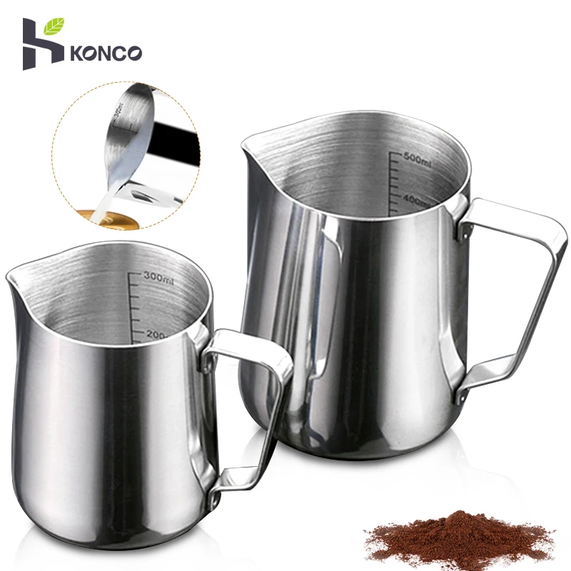 KONCO Inner Scale Espresso Coffee Milk Frothing Pitcher Stainless Steel Creamer Macchiato Cappuccino Latte Art Maker Pitcher Cup
KONCO Inner Scale Espresso Coffee Milk Frothing Pitcher Stainless Steel Creamer Macchiato Cappuccino Latte Art Maker Pitcher Cup