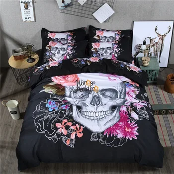 Gothic Rose printed bed linens set with pillowcases queen King twin sizes polyester skull bedding set for comforter
Gothic Rose printed bed linens set with pillowcases queen King twin sizes polyester skull bedding set for comforter