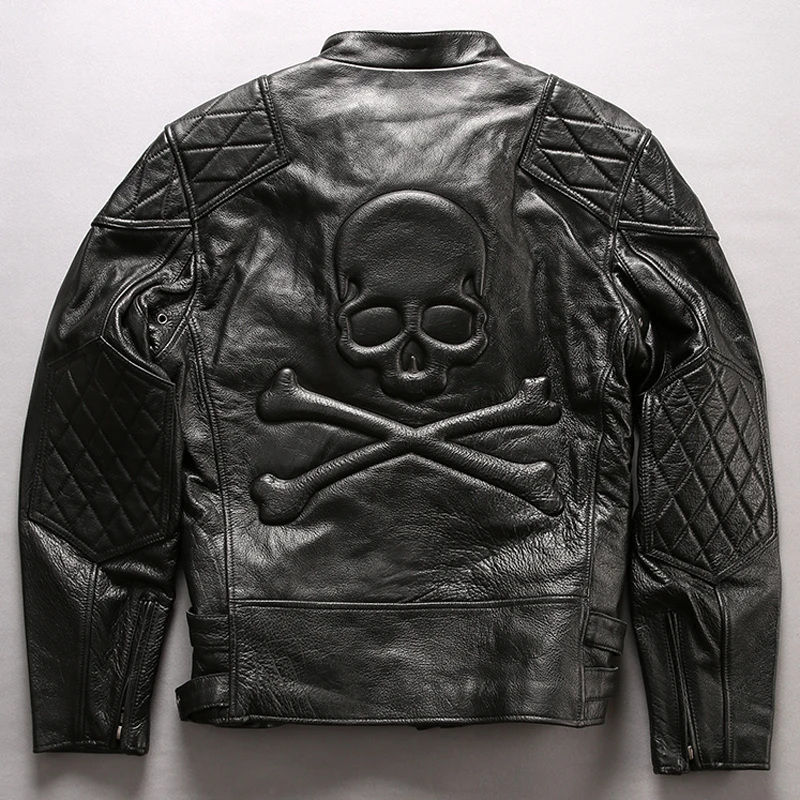 Skull Leather Jacket Mens Automotive Cow Leather Genuine Leather Biker Coats Man Plus Size 4XL Spring Vintage Streetwear A591
Skull Leather Jacket Mens Automotive Cow Leather Genuine Leather Biker Coats Man Plus Size 4XL Spring Vintage Streetwear A591