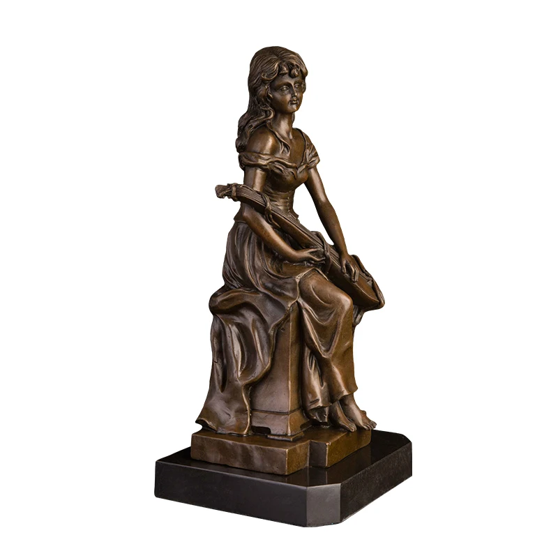 Hot selling metal craft cast bronze beauty girl holding pipa statue sculpture for interior decoration
Hot selling metal craft cast bronze beauty girl holding pipa statue sculpture for interior decoration