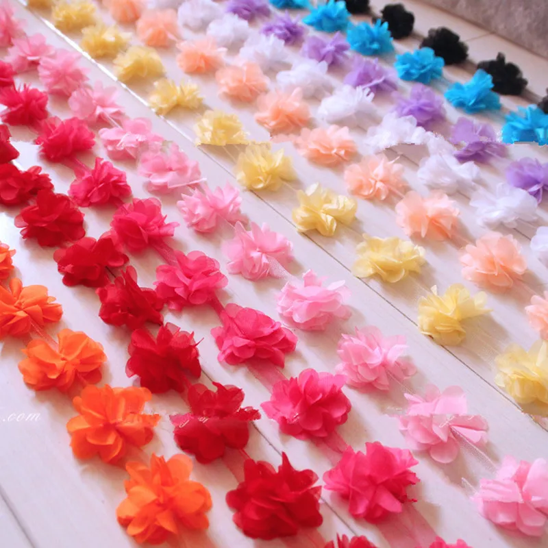 

12pcs flowers 3D Chiffon Cluster Flowers Lace Dress Decoration Lace Fabric Applique Trimming Sewing Supplies
