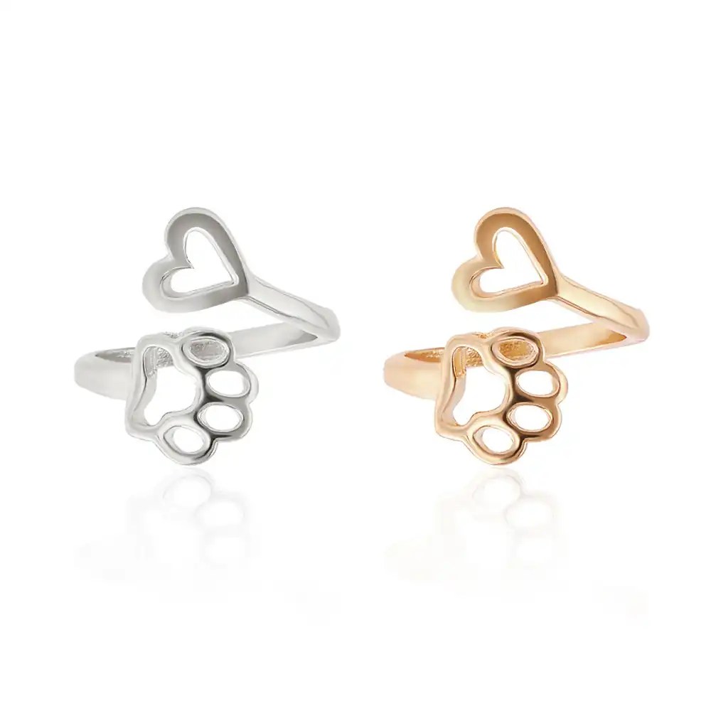 2017 new fashion women girl cute simple metal love heart cat dog
