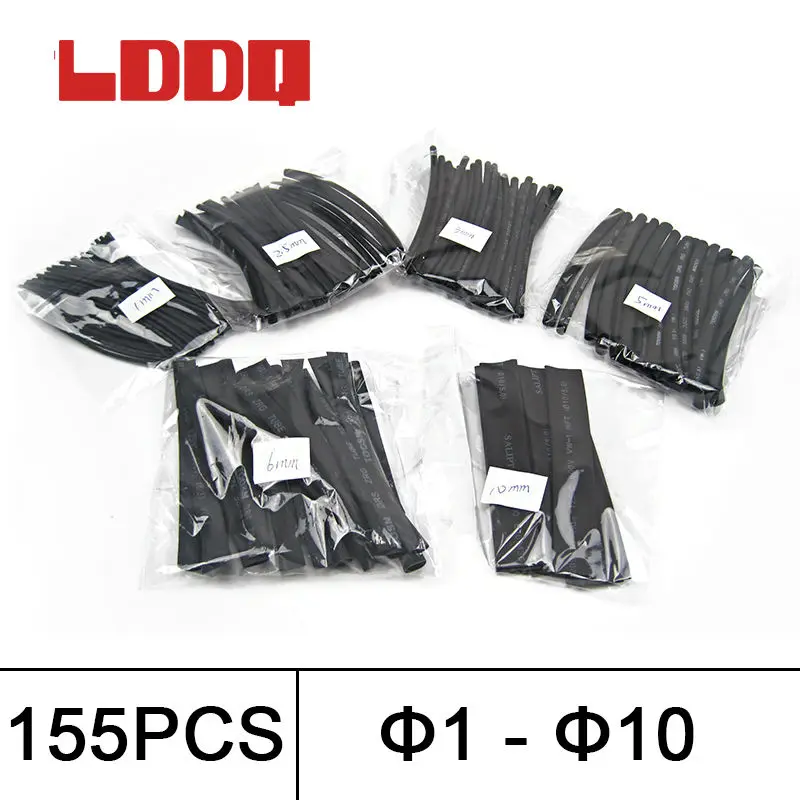 LDDQ 155pcs Heat shrink tubing 2:1 Heat Shrink Tube Wrap Heat sleeving1mm 2.5mm 3mm 5mm 6mm 10mm Cable Sleeving thermal tube
LDDQ 155pcs Heat shrink tubing 2:1 Heat Shrink Tube Wrap Heat sleeving1mm 2.5mm 3mm 5mm 6mm 10mm Cable Sleeving thermal tube