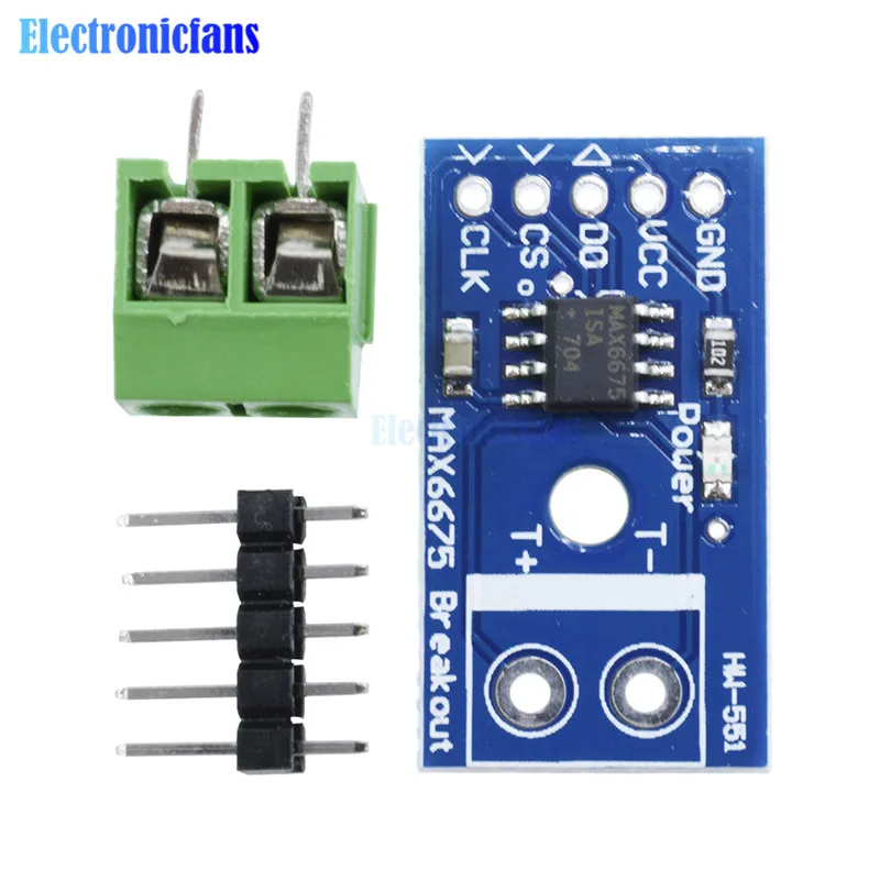 MAX6675 K Type Thermocouple Temperature Sensor Converter Board For Arduino SPI Interface Module For Arduino 50mA Terminal DIY
MAX6675 K Type Thermocouple Temperature Sensor Converter Board For Arduino SPI Interface Module For Arduino 50mA Terminal DIY