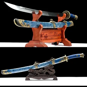 Blue Geniune Ray Skin Chinese Qing Dynasty Sabre Sword WuShu Broad Dao Sharp Knife Clay Tempered Damascus Folded Steel Blade
Blue Geniune Ray Skin Chinese Qing Dynasty Sabre Sword WuShu Broad Dao Sharp Knife Clay Tempered Damascus Folded Steel Blade