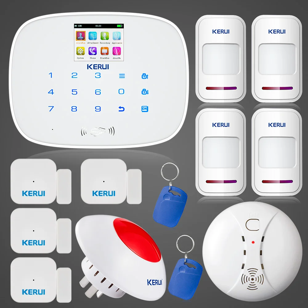 

KERUI G19 GSM Alarmas De Seguridad Para Casa Russian English Language Alarme Residencial Suit Wireless 433MHZ Home Alarm System