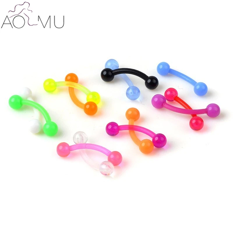 AOMU 5pcs 18G 1.0*10*3mm Colorful Flexible UV Silicone Eyebrow Piercing Curved Barbells Bananas Helix Ear Piercing Body Jewelry
AOMU 5pcs 18G 1.0*10*3mm Colorful Flexible UV Silicone Eyebrow Piercing Curved Barbells Bananas Helix Ear Piercing Body Jewelry