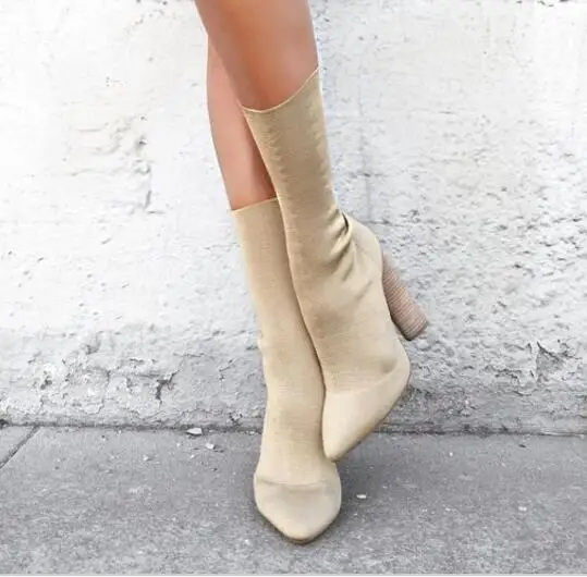 Eunice Choo Stretch Knit Mid-Calf Sock Boots High Chunky Heels Short Boots Pointed Toe Sexy Women Boots
Eunice Choo Stretch Knit Mid-Calf Sock Boots High Chunky Heels Short Boots Pointed Toe Sexy Women Boots