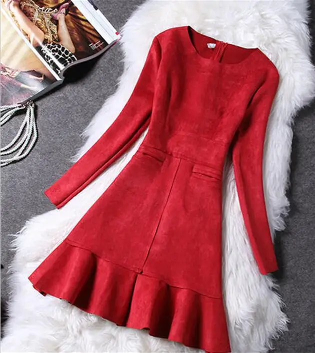 2019 New Winter Fashion Slim Women Suede Dress Long Sleeve Elegant Casual christmas dress party dresses vestidos
2019 New Winter Fashion Slim Women Suede Dress Long Sleeve Elegant Casual christmas dress party dresses vestidos