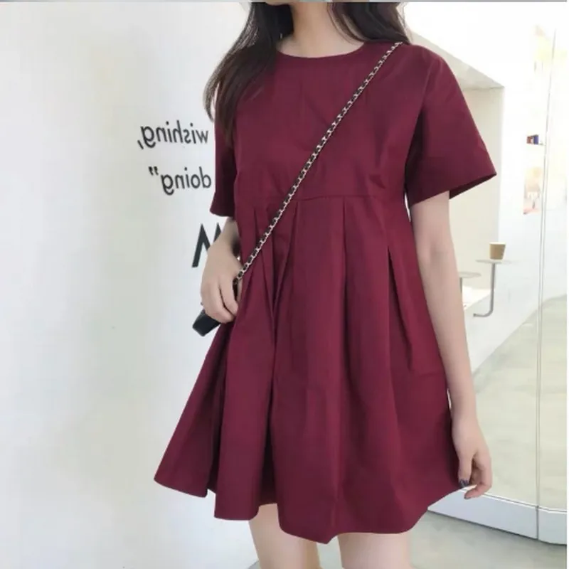 Summer Retro Loose A-line Nursing Dress for Pregnant Women Casual Korean Fashion Red Black Pleated Comfortable Maternity Dress
Summer Retro Loose A-line Nursing Dress for Pregnant Women Casual Korean Fashion Red Black Pleated Comfortable Maternity Dress