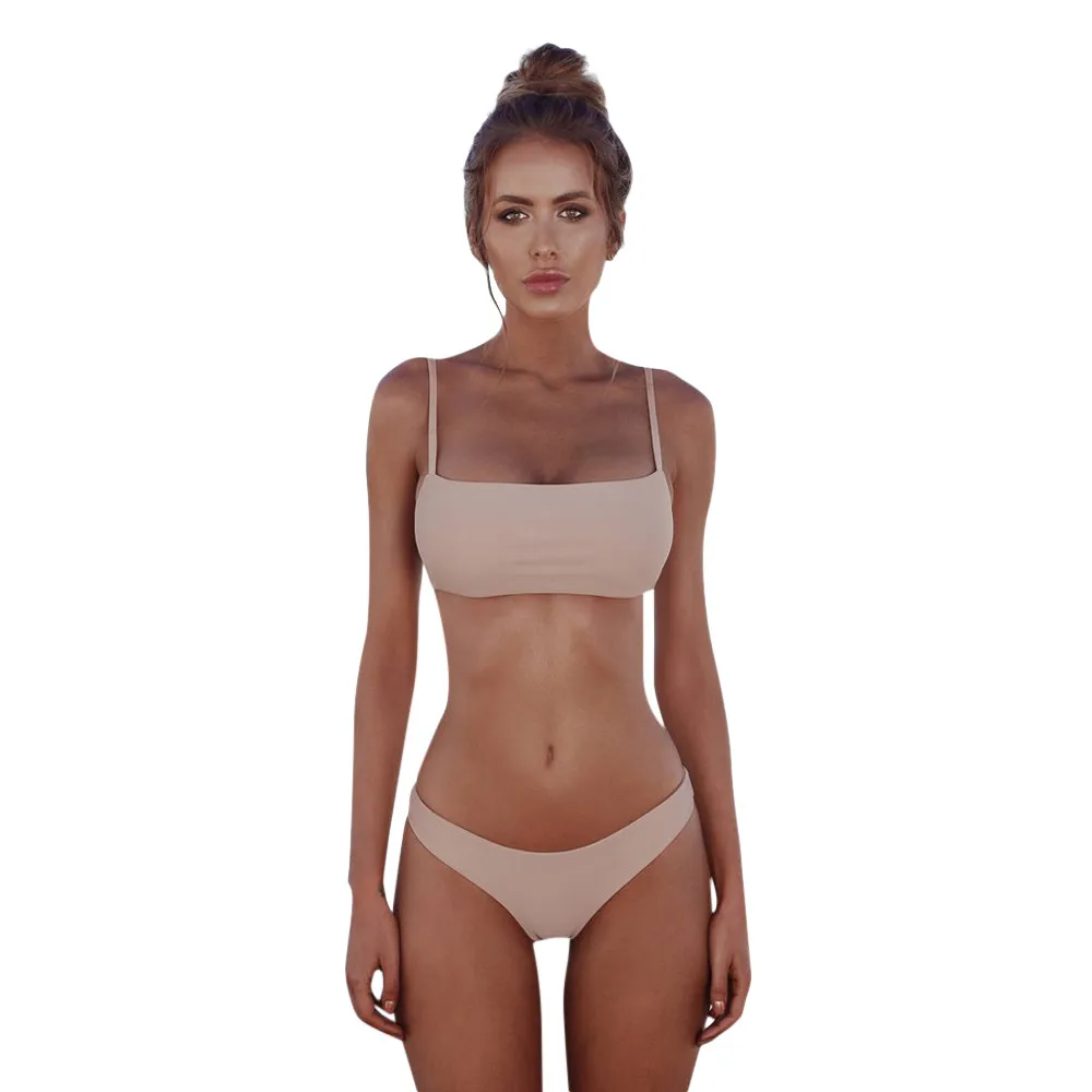 Women Fashion Solid Color Bikini Set Tube Top Strap Push-Up Brazilian Swimwear Beachwear Simple Comfortable Bodysuit Banador#Y1
Women Fashion Solid Color Bikini Set Tube Top Strap Push-Up Brazilian Swimwear Beachwear Simple Comfortable Bodysuit Banador#Y1