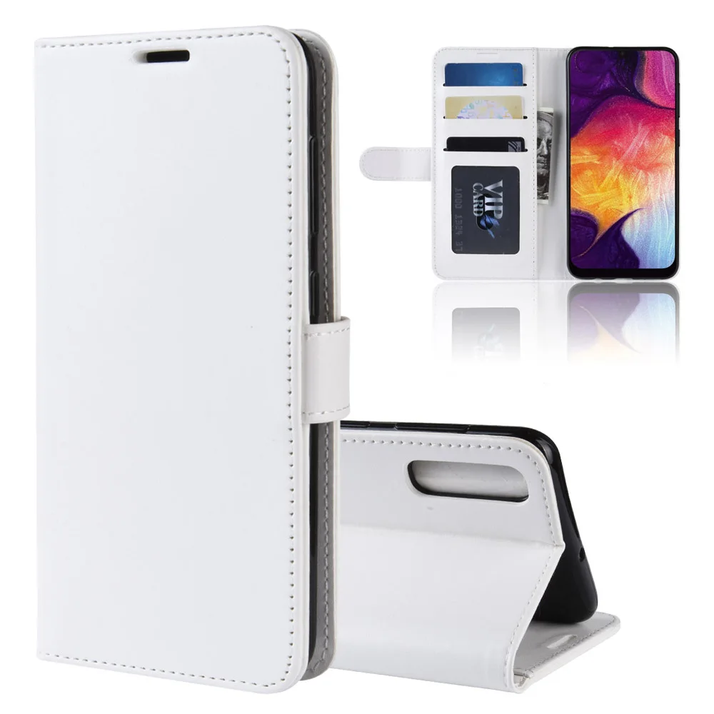 KSAM1192W_1_Wallet Leather Case with Card Slots and Stand for Samsung A50 A505 SM-A505F