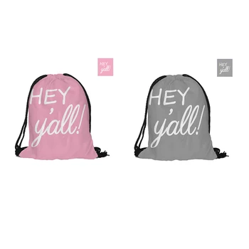 Hey Yall Printed Drawstring Backpack Fashion Polyester Bags For Couples Lovers Pouch Backpacks With Two Sided Printing
Hey Yall Printed Drawstring Backpack Fashion Polyester Bags For Couples Lovers Pouch Backpacks With Two Sided Printing