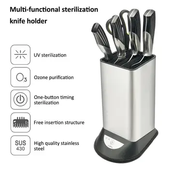 Knife Holder Stainless Steel USB Charging Disinfection Knife Stand Multifunctional Chef Santoku Cutter Kitchenware Cooking Tool
Knife Holder Stainless Steel USB Charging Disinfection Knife Stand Multifunctional Chef Santoku Cutter Kitchenware Cooking Tool