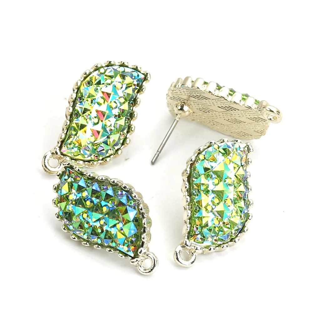 DoreenBeads Zinc Based Alloy Glass Ear Post Stud Earrings Findings Leaf Light Golden Green W/ Loop Faceted 24mm x 14mm, 10 PCs
DoreenBeads Zinc Based Alloy Glass Ear Post Stud Earrings Findings Leaf Light Golden Green W/ Loop Faceted 24mm x 14mm, 10 PCs
