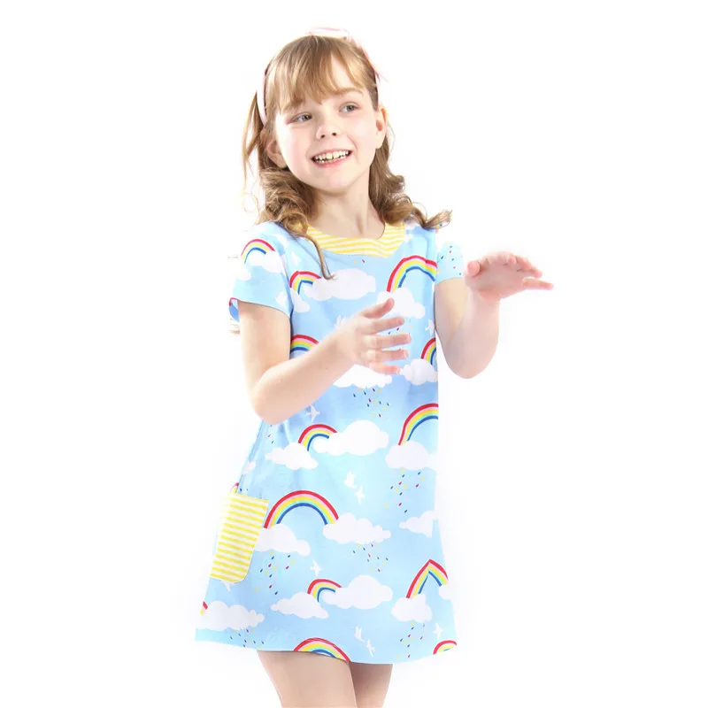 Little Bitty Dress summer children girls dresses with rainbow printed fashion pockets cotton hot selling clothes princess dress
Little Bitty Dress summer children girls dresses with rainbow printed fashion pockets cotton hot selling clothes princess dress