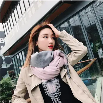 Scarf Unisex Female High quality autumn and winter Wool Cashmere Scarf Pashmina Tassels Women Men Two colors scarves Office
Scarf Unisex Female High quality autumn and winter Wool Cashmere Scarf Pashmina Tassels Women Men Two colors scarves Office