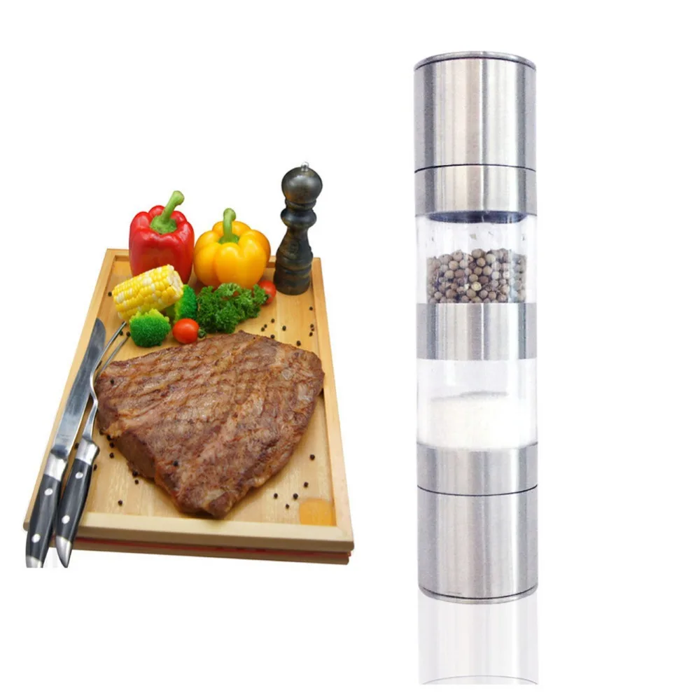 2 in 1 Stainless Steel Manual Salt Pepper Mills Spice Grinder Muller Seasoning Pepper Grinder Cooking Tool Kitchen Gadgets
2 in 1 Stainless Steel Manual Salt Pepper Mills Spice Grinder Muller Seasoning Pepper Grinder Cooking Tool Kitchen Gadgets