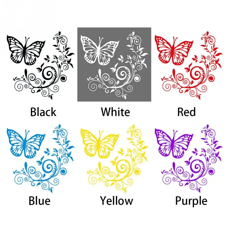 Car Sticker Butterfly Flower Pull Car Rear Wi9Lshield Decal Decoration Useful