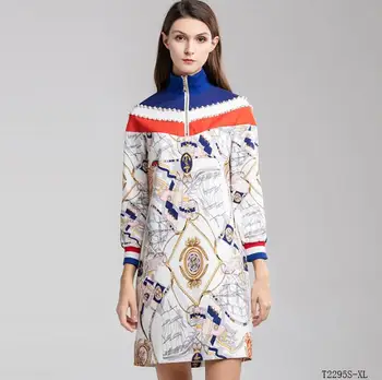 European style 2019 New arrivals Early spring fashion women clothes beading printing patchwork vintage dress T2295
European style 2019 New arrivals Early spring fashion women clothes beading printing patchwork vintage dress T2295