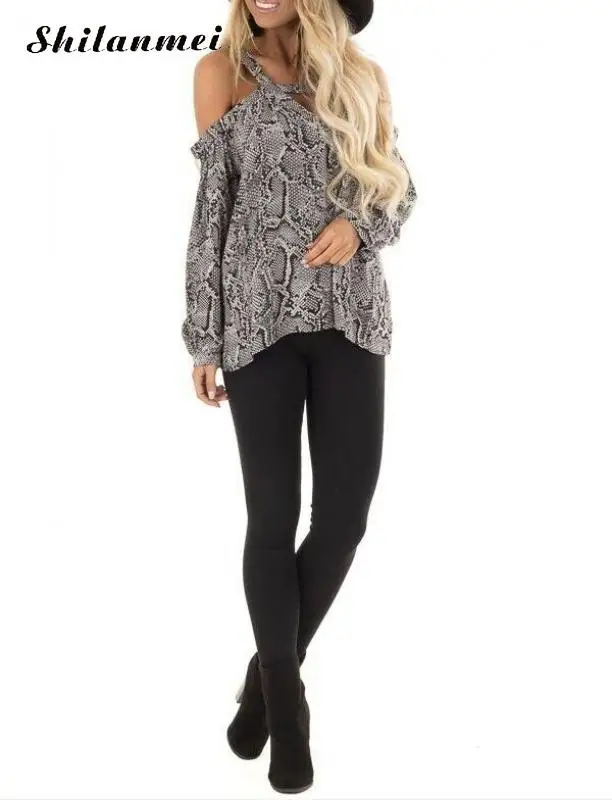 Snake Skin Print Women Shirts Long Sleeve Tops Female Tunic 2019 Vintage Fall Off Shoulder Casual Loose Blouses Blusas Feminina
Snake Skin Print Women Shirts Long Sleeve Tops Female Tunic 2019 Vintage Fall Off Shoulder Casual Loose Blouses Blusas Feminina