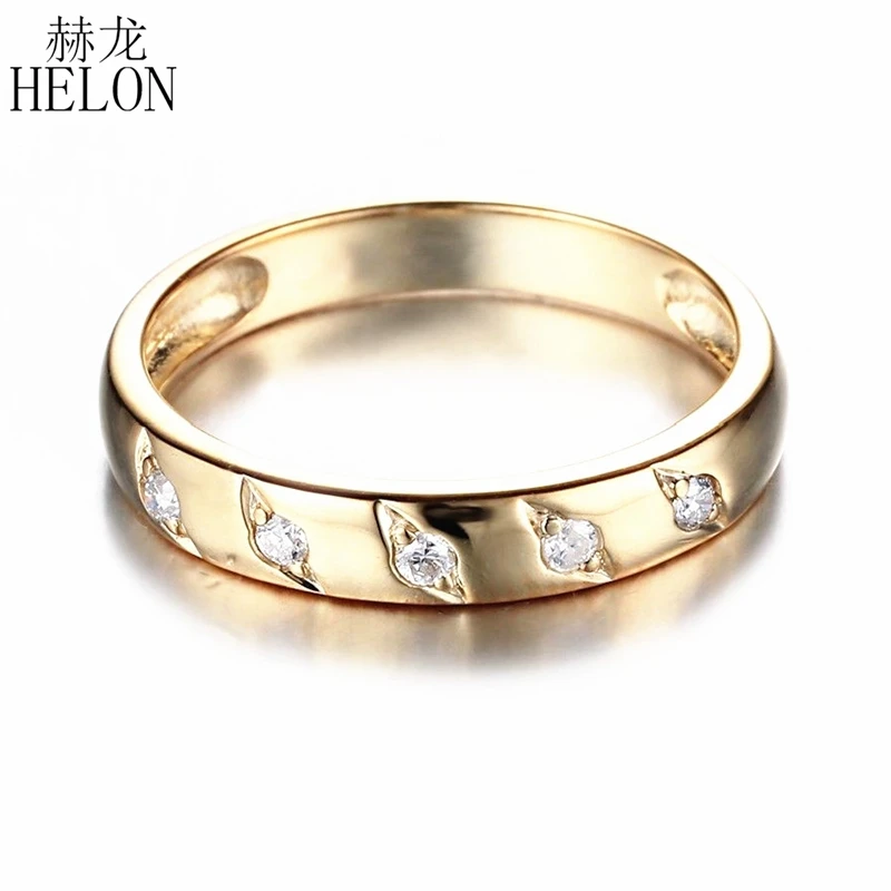 HELON Solid 18K AU750 Yellow Gold Round Natural SI/H 0.12ct Diamonds Stunning Wedding Ring Women Engagement Jewelry Band Ring
HELON Solid 18K AU750 Yellow Gold Round Natural SI/H 0.12ct Diamonds Stunning Wedding Ring Women Engagement Jewelry Band Ring