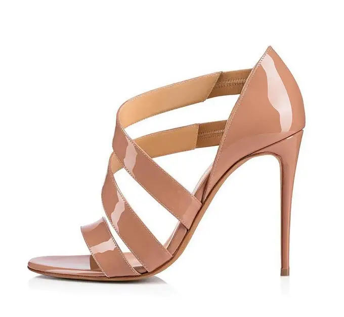 Concise Patent Leather Cut Out Slip On Stiletto Pumps Fashion Open Toe High Heel Plain Color Cool Black Elegant Nude Sandals
Concise Patent Leather Cut Out Slip On Stiletto Pumps Fashion Open Toe High Heel Plain Color Cool Black Elegant Nude Sandals