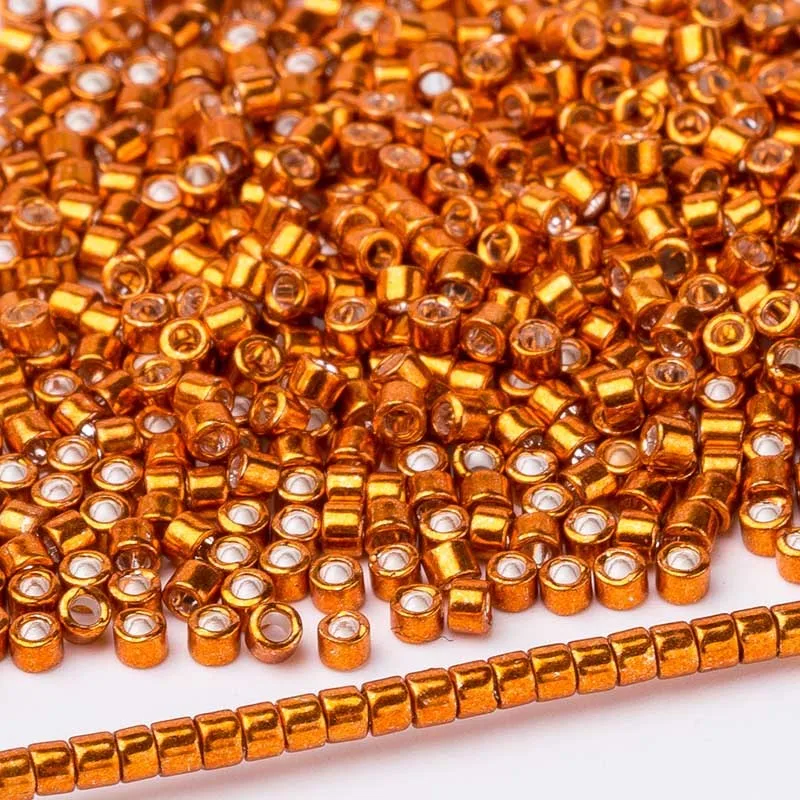DB421 (2)Taidian 310grams DB410 Galvanized Yellow Gold Delica Seedbeads For Native American Jewelry Making 1.6x1.3mm