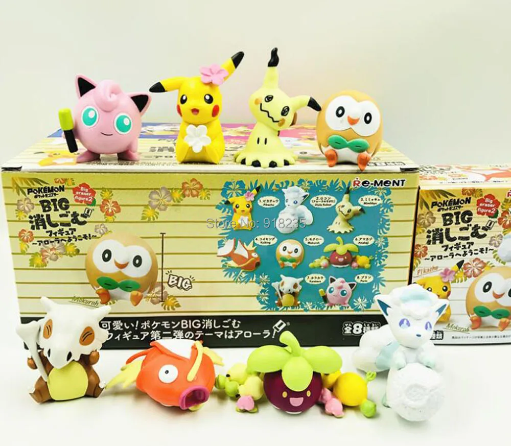 8pcs Pikachu Rowlet Vulpix Mimikyu Cubone Clefairy Magikarp Bounsweet 5CM PVC Action Figures Toy Retail
8pcs Pikachu Rowlet Vulpix Mimikyu Cubone Clefairy Magikarp Bounsweet 5CM PVC Action Figures Toy Retail